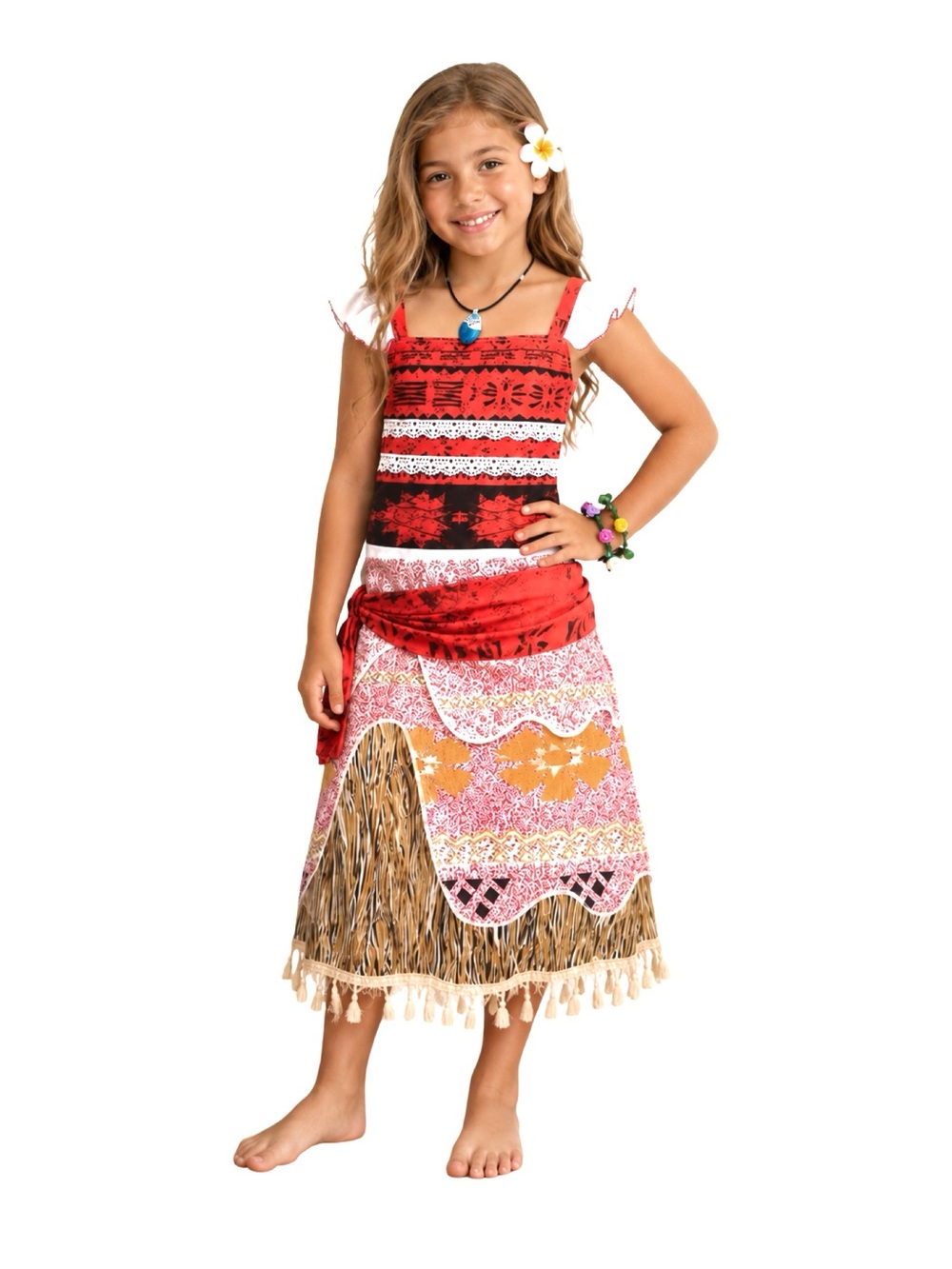 Meland Girls Polynesian Island Princess Costume Set Size M 6-8 Moana Inspired
